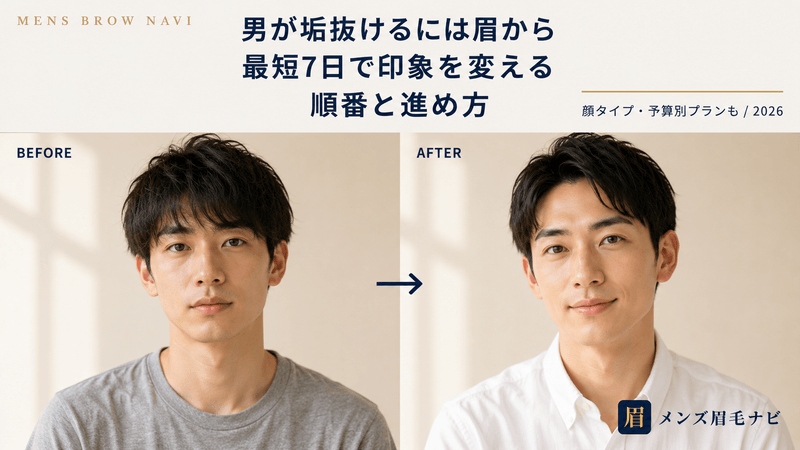 男が垢抜けるには眉から|7日で印象を変える順番と進め方【2026年版】