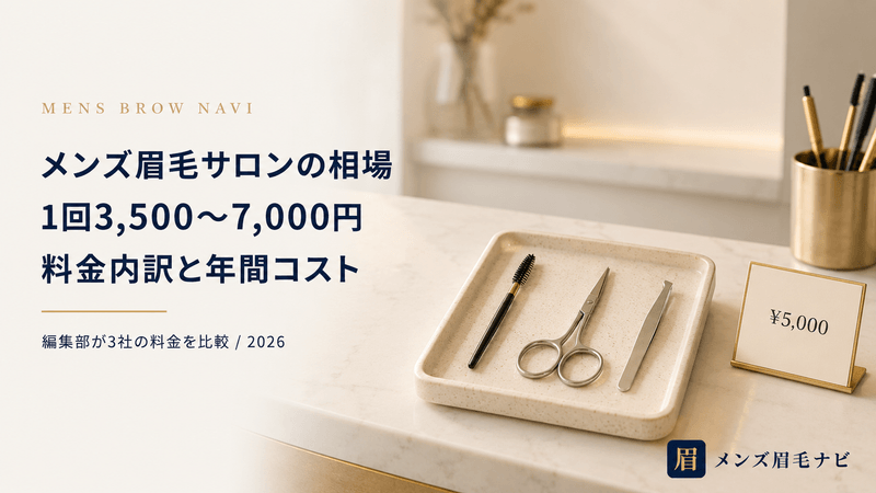 メンズ眉毛サロンの相場は1回3,500〜7,000円|料金内訳と年間コスト【2026年版】